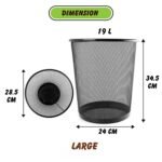Novelty Store Dustbins, Recycling Metal Mesh Wastebasket Dustbins for Office/Home (Set of 1, Large)