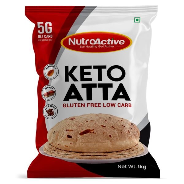 NutroActive Keto Atta Gluten Free Ultra Low Carb Flour | High Protein Atta | Flour for Keto Diet - 1kg