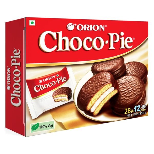 ORION Choco Pie - Chocolate Coated Soft Biscuit 12 Pcs Pack, 336 gram