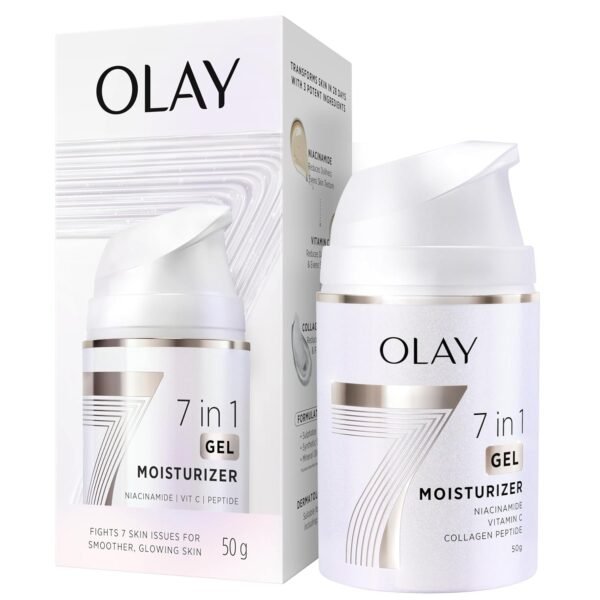 Olay 7in1 Ultra-light Gel Moisturizer | Niacinamide, Vitamin C, Collagen Peptides | Fights 7 Issues for Smooth & Glowing Skin | Normal to Oily Skin | Dermatologically Tested | Non Comedogenic | 50g