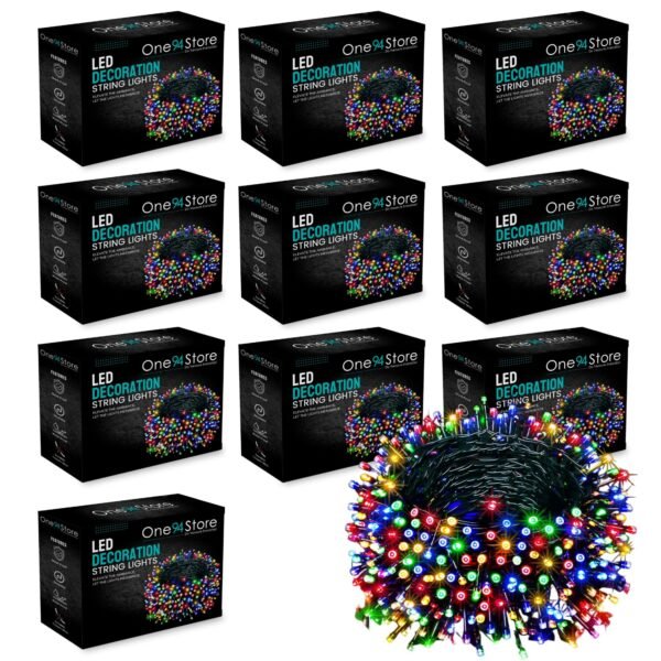 One94Store 36 Ft Multicolor LED Pixel String Lights | 360° Decorative Copper Wire Fairy Lights for Diwali, Christmas, Wedding, Party & Home Decor | Bright Serial LED Lighting | Pack of 10