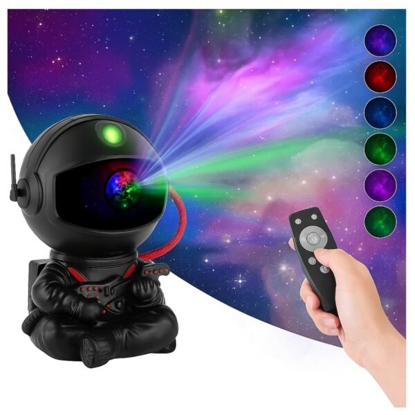 One94Store Astronaut Galaxy Projector Star Night Light – 360° Rotating LED Nebula Lamp with Remote, Timer & Adjustable Head for Kids Room, Bedroom, Home & Party Décor (Guitar Astronaut, Black)