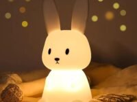 One94Store Kids Bunny Soft Silicone LED Rabbit Night Light Lamp,7 Color Changing Modes,USB Rechargeable,Touch Tap Control,Baby,Toddler Night Lamp,Kids Bedroom Decor,Multicolor