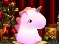 One94Store Rechargeable Baby Unicorn Silicone Night Lamp – Touch Sensor 7-Color LED Light for Kids Bedroom, Romantic Decor, Valentine Day Gift, Love Gift for Her, Couple Gift