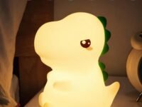 One94Store Rechargeable Silicone Dinosaur Night Light | Cute LED Kids Night Lamp for Bedroom & Nursery | Soft Warm Glow, Touch Control | USB Rechargeable Table Night Light