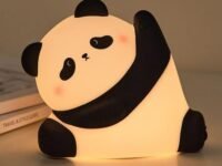 One94Store Rechargeable Silicone Panda Night Light for Kids | Kung Fu Panda Inspired 7-Color LED Lamp | Soft BPA-Free Bedside Nightlight | Cute Room Décor & Gift for Toddlers, Teens & Valentine’s Day