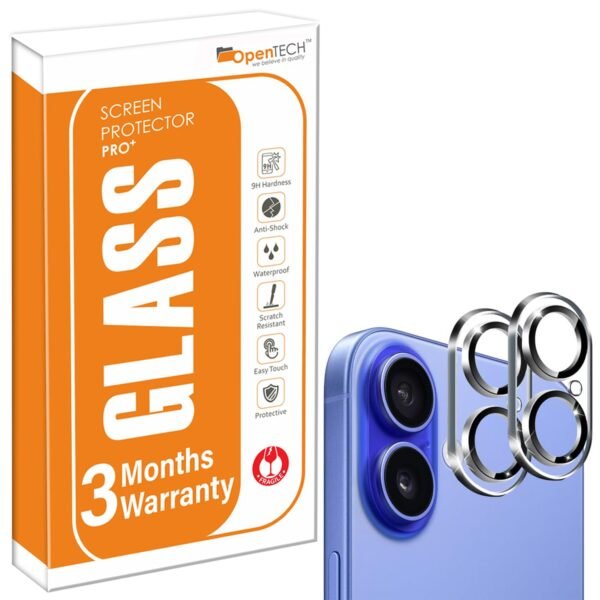 OpenTech® Premium Camera Lens Protector Tempered Glass Compatible For iPhone 17 With Edge To Edge Coverage (Full Transparent) (Pack of Two)