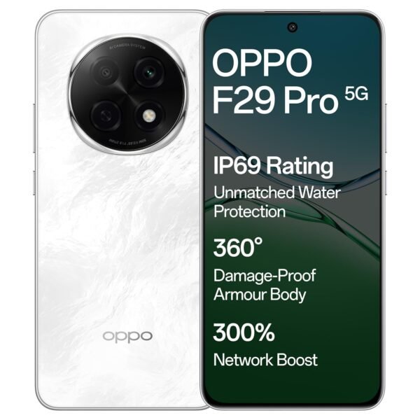 Oppo F29 Pro 5G (Marble White, 12GB RAM, 256GB Storage) with No Cost EMI/Additional Exchange Offers