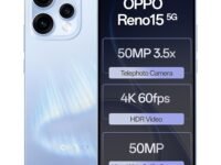 Oppo Reno15 5G (Aurora Blue, 8GB RAM, 256GB Storage) with No Cost EMI/Additional Exchange Offers