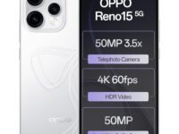 Oppo Reno15 5G (Glacier White, 12GB RAM, 256GB Storage) with No Cost EMI/Additional Exchange Offers