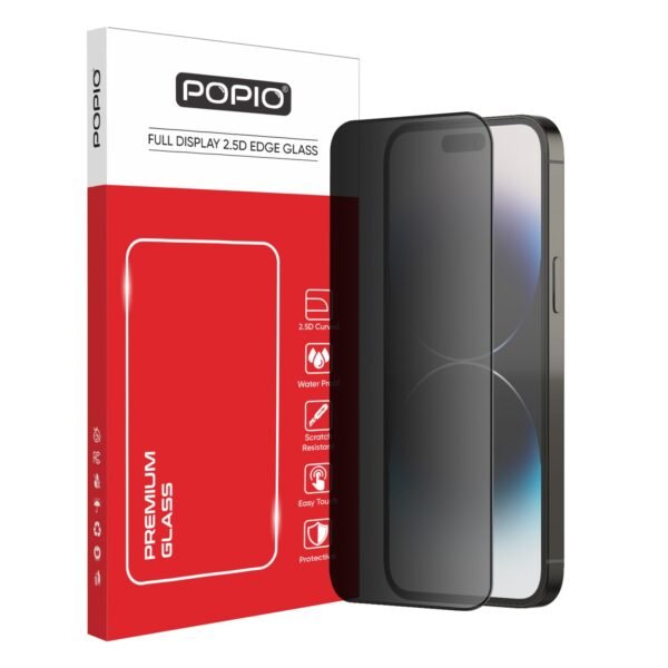 POPIO Military-Grade Privacy Screen Protector for iPhone 14 Pro Max – 9H Tempered Glass, Anti-Spy Protection, Scratch-Resistant, HD Clarity (1 Pack)
