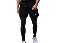 PROSHARX 2 in 1 Active Dual Pants | Men's 2 in 1 Running Pants, Gym Workout Compression Pants for Men Training Athletic Pants