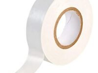 PVC Multi Purpose 20 Meter Strong Self Adhesive Electrical Insulation Tape for Wire (White, Each Roll 20 Meters) - Pack of 4