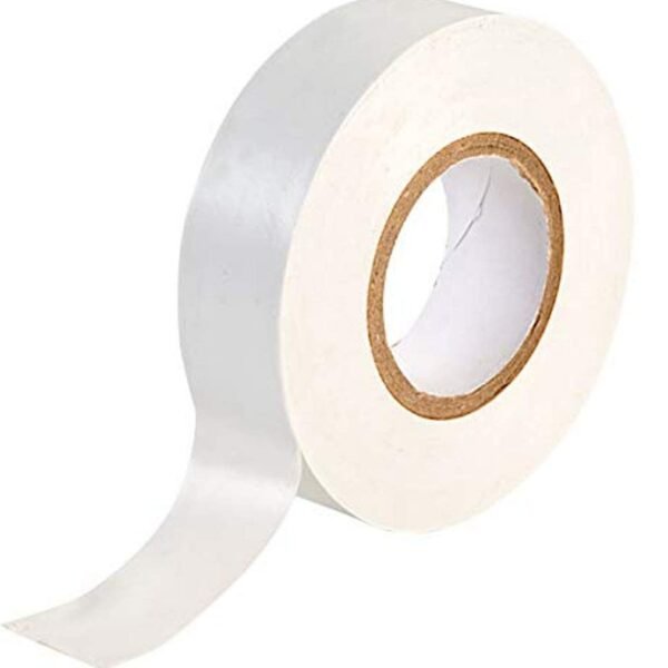 PVC Multi Purpose 20 Meter Strong Self Adhesive Electrical Insulation Tape for Wire (White, Each Roll 20 Meters) - Pack of 4