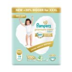 Pampers Premium Care Pant Style Baby Diapers | XXX-Large (XXXL size) | 19 Count | Voted India's Softest | All-in-1 with 360 Cottony Softness Diapers | 16-30 kg