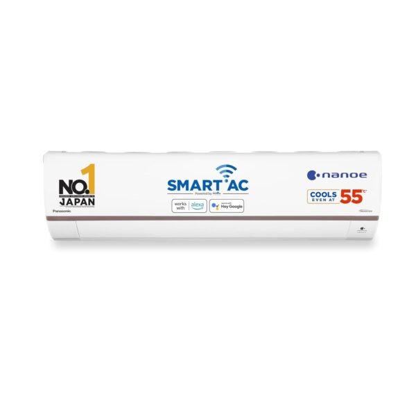 Panasonic 1.5 Ton 5 Star Wi-Fi Inverter Smart Split AC (Copper Condenser, 7 in 1 Convertible with True AI Mode, 4 Way Swing, nanoe X Air Purification Technology, CS/CU-HU18BKYFM, White)