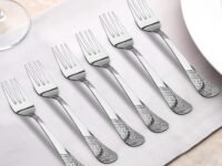 Parage 6 Pieces Stainless Steel Fork Set, 16 cm Long, Premium for Home & Kitchen, Luxury Dining Tableware Cutlery Set Gift for House Warming, Silver Imperial Design