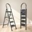 Plantex Steel 5 Step Ladder for Home/Wide Anti Skid 5 Step Ladder Foldable/5 Year Manufacturer Warranty By Plantex (Gray & White)