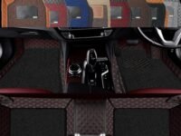 Premium 7D Car Mat Full Set for Tata Altroz (Model : 2020-2026) || Luxury Leather Dual-Stitch Full Set 7D Car Floor Mat || 100% Waterproof || Color : Black-Red (Design-1)