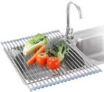 Printme Roll Up Dish Drying Rack Over The Sink for Kitchen RV Sink Drying Rack Kitchen Folding Dish Drainer Mat Rolling Dish Rack Foldable Sink Rack