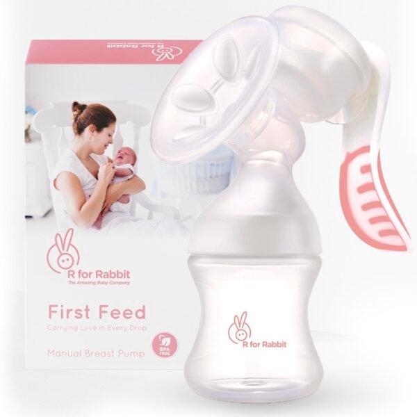 R for Rabbit First Feed Manual Breast Pump for Women - Most Safe and Comfortable Feeding Breast Pump (Pink)