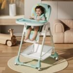 R for Rabbit Marshmallow High Chair for Baby, Multiple Recline Position High Chair with 7 Level Height Adjustment and 3-Recline Modes with adjustable Footrest, 6 Months to 5 Years (Candy Blue)