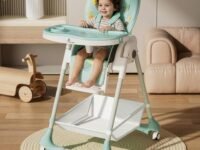 R for Rabbit Marshmallow High Chair for Baby, Multiple Recline Position High Chair with 7 Level Height Adjustment and 3-Recline Modes with adjustable Footrest, 6 Months to 5 Years (Candy Blue)