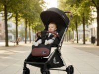 R for Rabbit Street Smart Auto Fold Stylish Newborn Baby Stroller| Aluminum Frame Pram with One Click Fold |Travel Friendly Cabin Trolley Stroller for 0-3 Years ||(Pure Black)