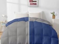 Razzai Double Bed Blanket 500 GSM Winter Comforter Premium Collection Quilted Revesible Comforter (90" x 100" Inches/228cm x 254cm) - Double Bed Comforter|Silver/Medium Blue| TC - 400