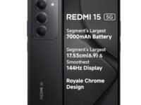 Redmi 15 5G Midnight Black 8GB + 256GB | Segment's Largest 7000mAhA Battery | Segment's Largest Display 17.53cm(6.9) Up to 144Hz | Snapdragon 6s Gen 3 | 18W Reverse Charging | 50MP AI Dual Camera