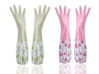 Reusable Waterproof Household Latex Hand Gloves for Kitchen Dish Washing Laundry Cleaning Gardening and Sanitation, pack of 2