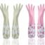 Reusable Waterproof Household Latex Hand Gloves for Kitchen Dish Washing Laundry Cleaning Gardening and Sanitation, pack of 2