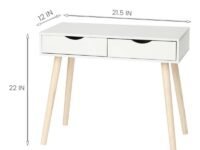 Royal Store Shoppee Wooden Home Office Table Desk or Console Table with 2- Drawers for Drawing Room, Office, Living Room Etc. (White)