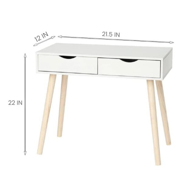 Royal Store Shoppee Wooden Home Office Table Desk or Console Table with 2- Drawers for Drawing Room, Office, Living Room Etc. (White)