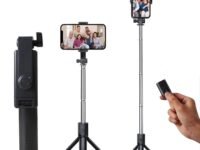 SOOPII 3-in-1 Selfie Stick with Bluetooth Remote, Foldable Tripod Stand, Compact & Extendable Upto 70 cm / 27.5 inches Mobile Stand Holder for iPhone and Android Devices
