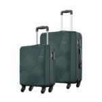Safari Cabin Pentagon Set of 2, & Checkin Trolley Bags Hard Case Polypropylene 4 Wheels 360 Degree Wheeling System Luggage, Travel Bags, Suitcase for Travel, Trolley Bags for Travel, Dusk Green