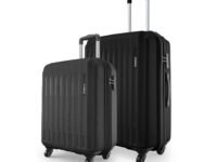 Safari Genius Alley Set of 2 (Cabin + Medium) Trolley Bags Hard Case Polypropylene, 4 Spinner Wheels, 360 Degree Wheeling Luggage, Travel Bag, Suitcase for Travel, Trolley Bags for Travel, Black