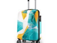 Safari Luma Neo 8 Wheels 55cm Cabin Size Trolley Bag, Hard Case Printed Polycarbonate, 360 Degree Wheeling Carry on Luggage for Men & Women, Suitcase for Travel, Trolley Bags for Travel, Multicolour