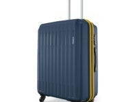 Safari Medium Genius Alley 66cm Size Check-in Trolley Bag Hard Case Polypropylene, 4 Spinner Wheels, 360 Degree Wheeling Luggage, Travel Bag, Suitcase for Travel, Trolley Bags for Travel, Navy
