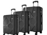 Safari Pentagon Pro 8 Wheels Set of 3 (Cabin+ Medium + Large) Trolley Bags, Hard Case Polypropylene, 360º Wheeling Luggage, Suitcase for Travel, Trolley Bags for Travel, Black