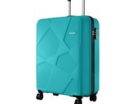 Safari Pentagon Pro 8 Wheels Spinner 55Cm Cabin Trolley Bag Hard Case Polypropylene, 360° Wheeling Carry On Luggage for Men & Women, Travel Suitcase, Cyan