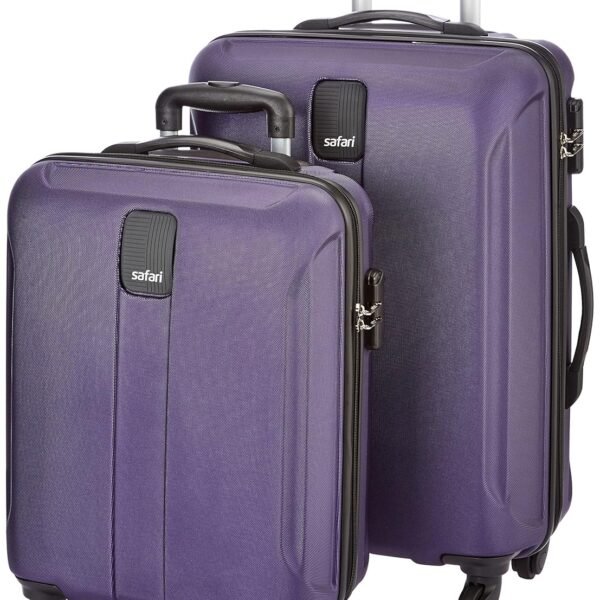 Safari Thorium Sharp Anti-Scratch Combo Set of 2 Purple Small, Medium Check-in 4 Wheel Hard Suitcase