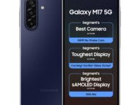 Samsung Galaxy M17 5G Mobile (Sapphire Black, 4GB RAM, 128GB Storage) | 50MP OIS Triple Camera | Gorilla Glass Victus | IP54 | 6 Gen OS Upgrades | AI | Gemini Live | Lag-Free Gaming | Without Charger