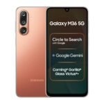 Samsung Galaxy M36 5G Mobile (Orange Haze, 6GB RAM, 128GB Storage) | Google Gemini| Gorilla Glass Victus+ | 7.7mm | AI Enhanced 50MP OIS Triple Camera | Nightography| Lag-free Gaming | Without Charger