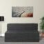 Seventh Heaven 2 Seater 4 * 6 Jute Fabric Washable Cover Sofa Cum Bed 2 Seater Double Foam Fold Out Sofa Cum Bed (Finish Color - Grey Delivery Condition - Pre-Assembled)