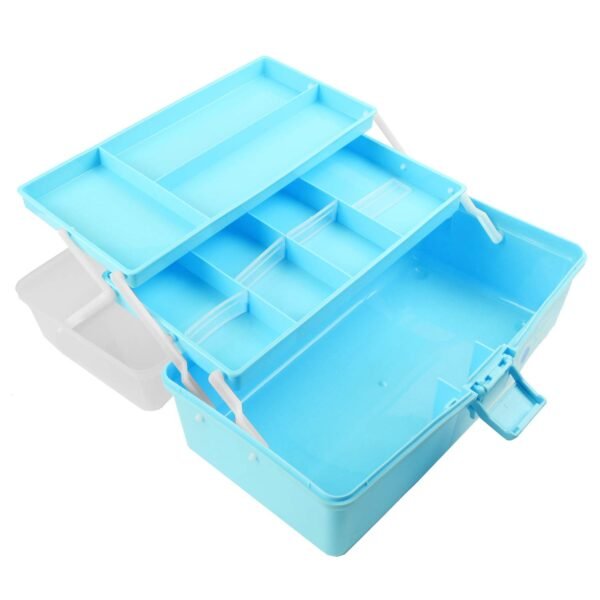 ShopWithGreen Multi-Purpose 3-Layer Portable Tool Box, 13.2 Inch Plastic, Blue