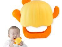 Silicone Wearable Teether for 6 to 12 Months Baby (Cactus Suitable for Infants,Never Drop, BPA Free for Sucking Needs,Pain Relief Toys & Pacifier (Orange-Pack of 1)