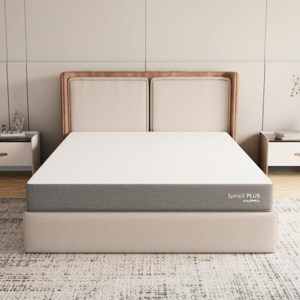 SleepyHug Ortho SpineX Plus Mattress | 4 Inch HR Foam with AirCell Technology | 3-Zone Support for Back Pain Relief & Spine Alignment | 72x36x4 Inch (Single, Grey) | 5-Years Warranty