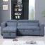 Sofa Cum Bed, Modern Sectional Sofa Bed with Pulled Out Bed, Reversible Sleeper Sofa Chaise with Storage and 2 Stools-33'' H x 92.5'' W x 58'' D (Grey with Black)