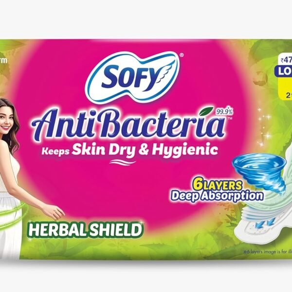 Sofy AntiBacteria XL - 290mm | 48 Count pads | For Women Sanitary Pads | Keep Skin Dry | 6 Layer Deep Absorption | Herbal Shield | Hygiene & Herbs | X-Large